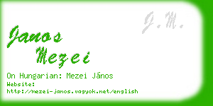 janos mezei business card