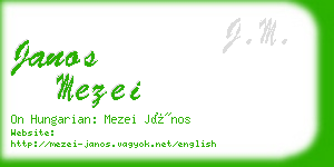 janos mezei business card